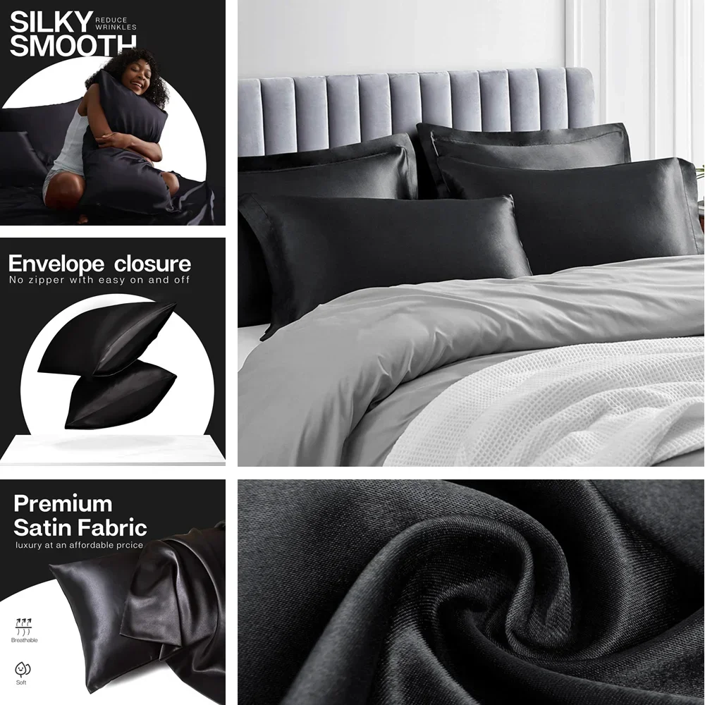 2-упаковка атласных наволочек  – обзор и цена Silk Pillowcase Set