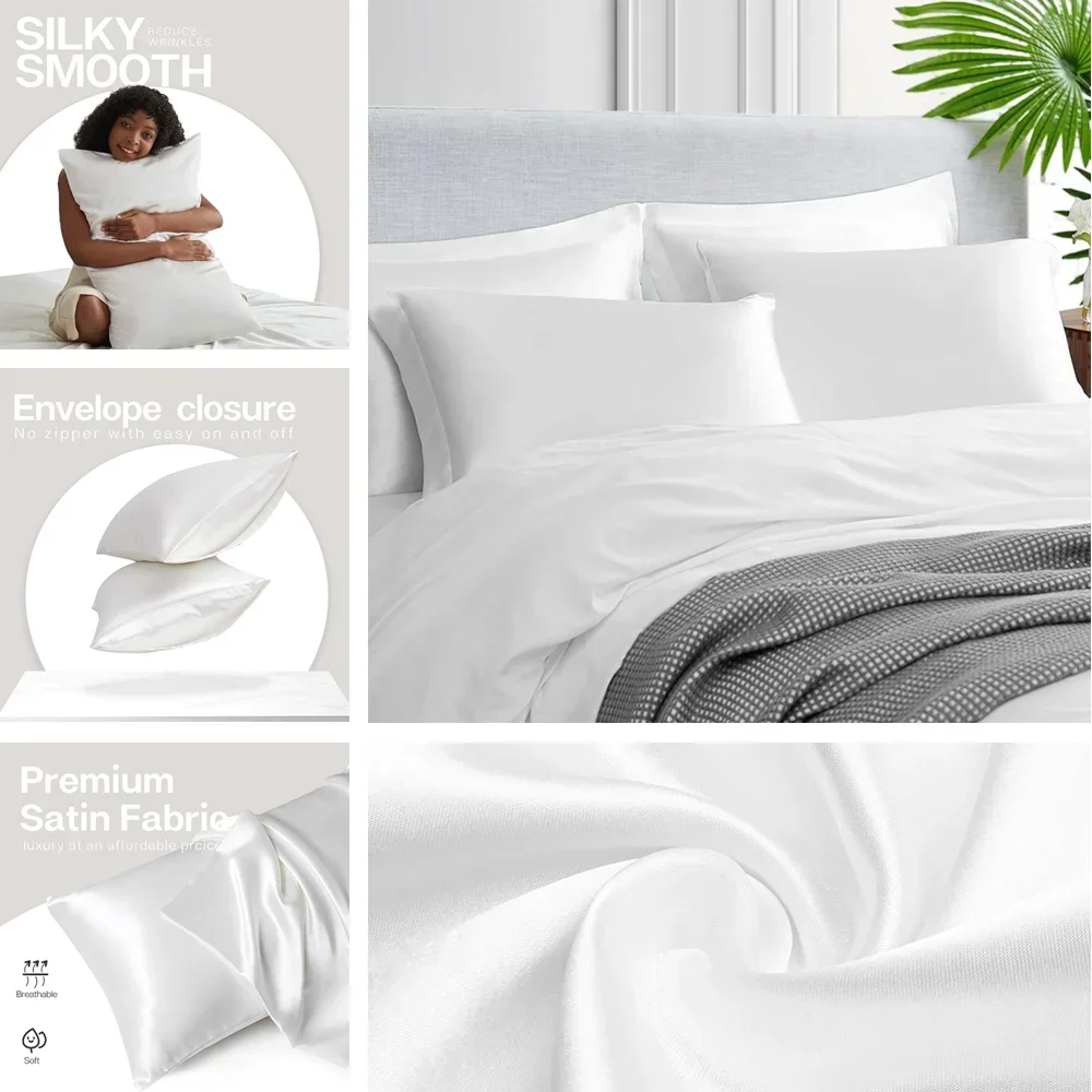 2-упаковка атласных наволочек  – обзор и цена Silk Pillowcase Set