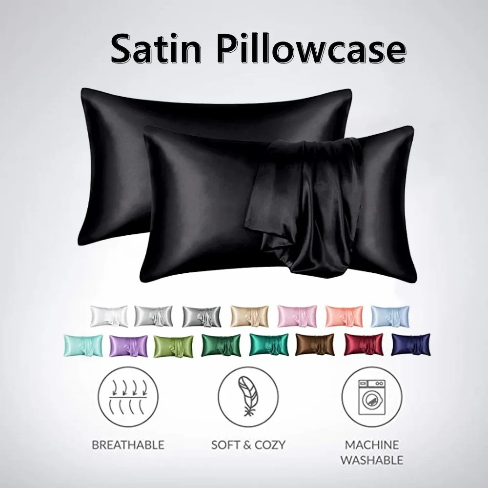 2 шт./лот, однотонные шелковис – обзор и цена Silk Pillowcase Set