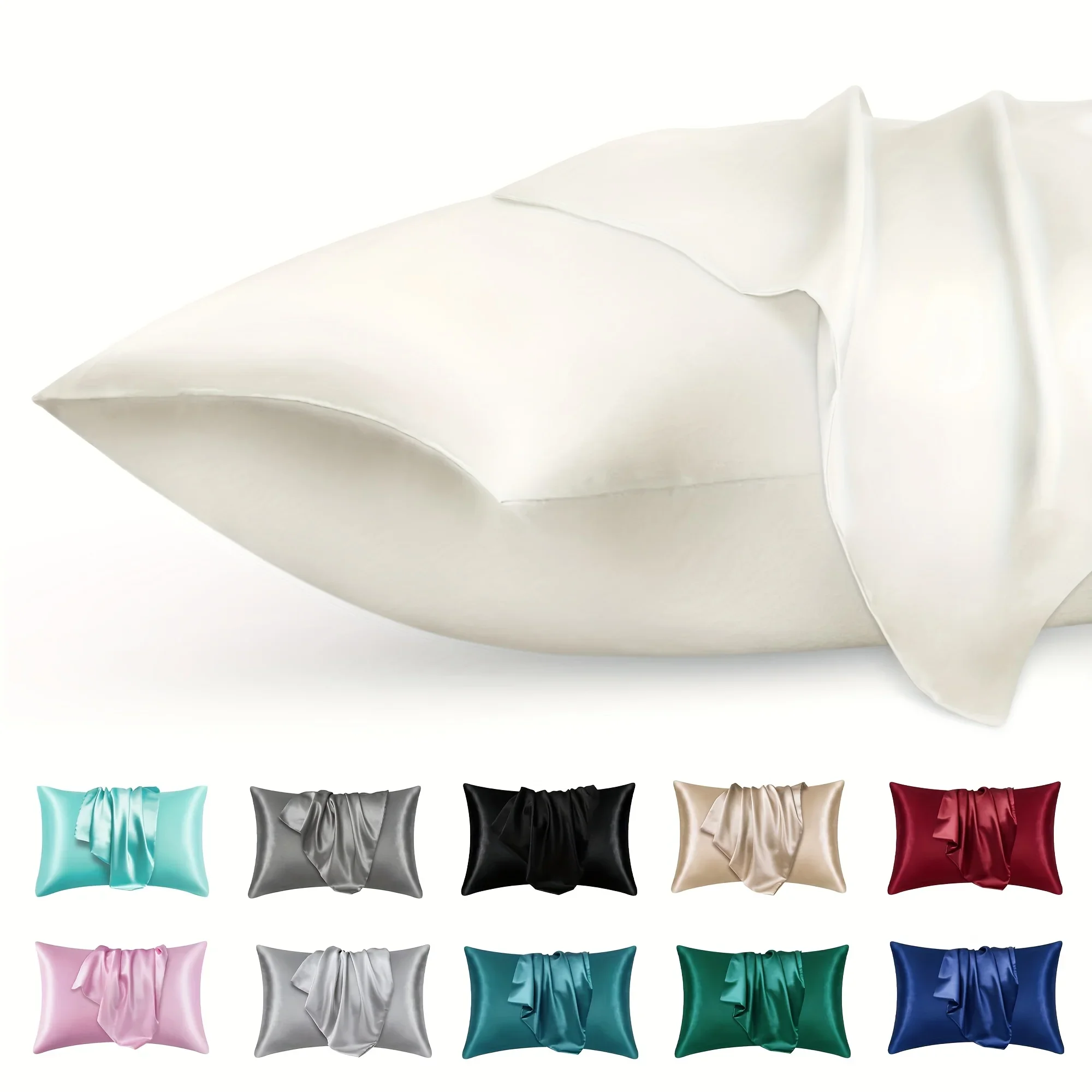 2 шт. роскошная атласная навол – обзор и цена Silk Pillowcase Set
